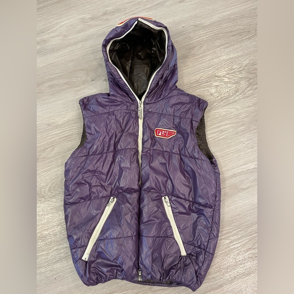 VINTAGE & UNIQUE Googims Co FLY DOWN Purple Goosedown Filled Mens Puffer Vest